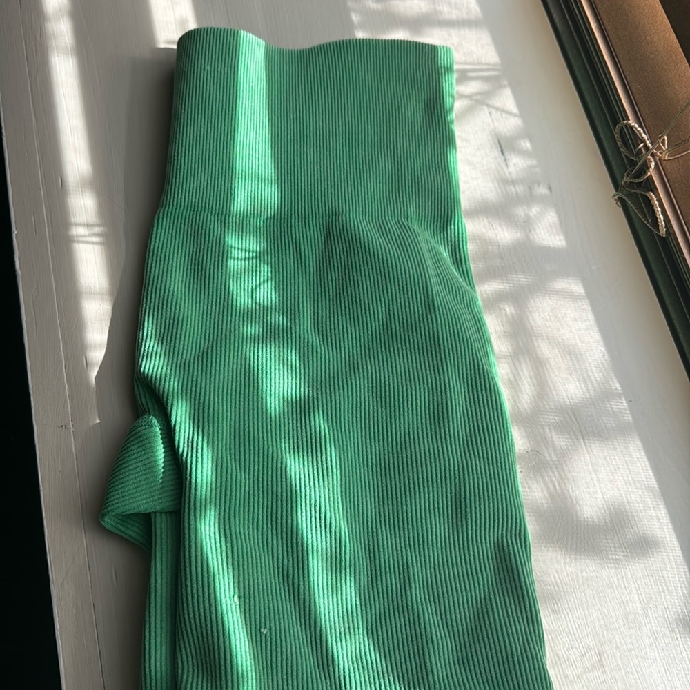 green biker shorts